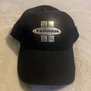 Streetwear Farnam Black Cotton Baseball Cap Men Adjustable Metal Buckle Logo